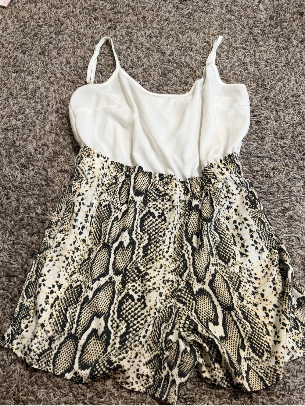 Women’s snakeskin pattern tank top romper. Size medium